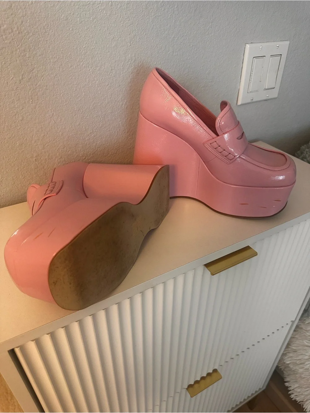 Jeffrey Campbell Bubblegum Pink Platform Loafers